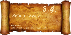 Bökfi Gerold névjegykártya